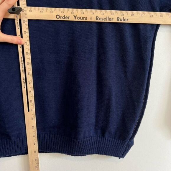 Vintage Arnold Palmer Men’s XL Pullover Wool Grandpa Crewneck Sweater Navy Blue - Picture 6 of 9